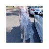 MEIPIN24ss Blue Lin-dyed chiffon halter, floral backless long dress, floor-length dress, vacation dress design sense Item Picture